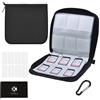 CAMKIX Custodia per schede di memoria, adatta fino a 88 SD, SDHC, Micro SD, Mini SD e 4 X CF, supporto con 88 slot (8 pagine), per archiviazione e viaggio