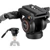 Cayer Testa fluida, treppiede Cayer H8 Videocamera Testa fluida con trascinamento per Canon Nikon Sony Olympus Panasonic DSLR Camera, con vite di montaggio da 3/8 e 1/4, impugnatura a 2 sezioni