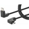 Manhattan Cavo a spirale USB-C a Micro USB, 1 m, nero