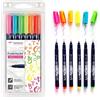 Tombow Ws-Bh-6P - Pennarello per Fudenosuke Neon, Punta Dura, 6 Pezzi, Multicolore
