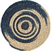 Dimo Tovaglietta Tonda Hedy D 38 cm in Paglia Naturale/Blu Scuro - Sottopiatto Decorativo Tavola