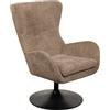 Dimo Poltrona Melania in Tessuto Tortora 79x71x98 cm - Poltrona Girevole 360° Design Moderno