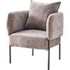 Dimo Poltroncina Dolly in Poliestere Tortora con Gambe in Metallo - Sedia Design Moderna