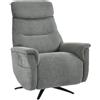 Dimo Poltrona Relax Jacquelin in Tessuto Grigio Scuro con Regolazione Elettrica - Poltrona Comfort Recliner