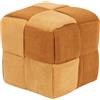 Dimo Pouf Brady in Velluto a Coste Intrecciato Ocra Mattone - Pouf da Arredo Moderno ed Elegante