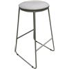 Dimo Sgabello Colby in Tessuto Beige con Seduta Rotonda e Gambe in Metallo - Sgabello Design Moderno