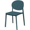 Dimo Sedia Eloise in PP Blu Petrolio 47,5 x 57 x 79 Cm - Sedia Moderna in Polipropilene