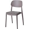 Dimo Sedia Yulia in PP con Seduta in Tessuto Tortora 51,5 x 42 x 81,5 Cm - Sedia Moderna e Resistente