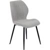 Dimo Sedia Jole in Tessuto Grigio con Gambe in Metallo Nero - Sedia Design Moderna