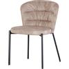 Dimo Sedia Jackie in Tessuto Beige con Gambe Nere in Metallo - Sedia Design Moderna