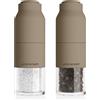 LARS NYSØM Set di macinino pere pepe LARS NYSØM in acciaio inossidabile con macina regolabile | Set di macinini per spezie dal design a bottiglia, manuale (Greige)