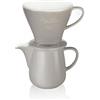 Melitta 6768456 - Set da caffè con brocca e cono filtrante, 0,6 l, in porcellana, colore: grigio