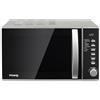 H.Koenig Forno a microonde compatto 20L VIO2, piatto girevole da 24,5 cm, multifunzione programmabile, 6 livelli di riscaldamento, Defrost e Express, timer da 60 minuti, nero effetto specchio,700W
