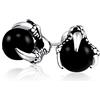 Bling Jewelry Gotico Punk Rocker Biker Gioielli Palla Nera Orb Drago Artiglio Orecchini per gli uomini Per le donne Argento tono nero ossidato in acciaio inox