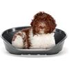 Ferplast Cuccia Cane in Plastica SIESTA DELUXE 8, Lettino per Cani, Cuccia per Cane da Interno , Cesta Cane con Antiscivolo, Fondo Forato e Poggiamento, 82 x 59,5 x h 25 cm, Nero