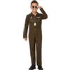 SMIFFYS Costume da aviatore Top Gun Maverick per bambini, verde, con tuta intera e distintivi intercambiabili Halloween