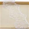 Duories 3 yards, nastro in pizzo elastico, 9,5 cm, vintage, bordatura in pizzo, per cucito, fai da te, artigianato, matrimonio, decorazione da tavolo, regalo, bianco