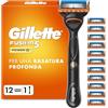 Gillette Fusion 5 Power Rasoio Barba, 1 Rasoio Gillette + 12 Lamette Di Ricambio, Con Striscia Lubrificante Più Grande Per Una Morbida Scorrevolezza E 5 Lame Per Una Rasatura Profonda E Duratura