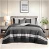 Comfort Spaces Set di biancheria da letto per letto queen size, 3 pezzi, in microfibra scamosciata, design a blocchi di colore, set di biancheria da letto per tutte le stagioni, retro in morbida