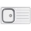 Edesa Lavello cucina con scolapiatti 1 seno VELETA SE 86 x 50 cm sopra piano di lavoro profondità 18 cm base fondo assorbente accessori inclusi colore grigio acciaio inossidabile