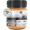 Steens Miele di Manuka - MGO 830+ - Puro Miele Manuka grezzo 100% certificato UMF 20+ - Invasettato e sigillato in Nuova Zelanda - Manuka Honey - 225 g