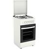 Generico Cucina a Gas Libera Installazione Bianco 50x50 cm, 4 Fuochi, Forno a Gas 49L, Piano Smaltato con Coperchio Moderna e compatta