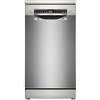 Bosch SPS4HMI49E Serie 4, lavastoviglie indipendente, 45 cm, cassetto portaposate, zona intensiva, asciugatura extra, DuoPower, pulizia extra accurata, Home Connect, acciaio spazzolato, anti-impronte