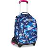 Seven Zaino Trolley Scuola Elementare Bambina, Zainetto Staccabile, Carrello Sganciabile, Spallacci a Scomparsa, 3 ruote, viola/rosa