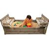 AVANTI TRENDSTORE - Sand - Sabbiera in legno con chiusura a ribalta, con 2 panchine integrate, pieghevole. in legno massello, dimensioni: LP 120x120 cm.
