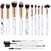 BESTOPE PRO Set di pennelli da trucco in marmo - 14 pennelli tra cui pennello per ombretto, correttore e fard