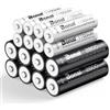 BONAI 16 Pile Ricaricabili Ni-MH Kit Combinato con 8 AA e 8 AAA Alta Capacità 1.2V 1200 Cicli di Ricarica per Telecomandi Fotocamere Giocattoli e Luci Solari Precaricate