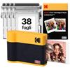 KODAK Mini 3 Era Regalo di Natale 4PASS Stampante Fotografica Portatile (7.6x7.6cm) (Fotografica Portatile + Pacchetto con 60 Fogli, Giallo)