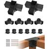VEVOR Kit Staffe per Pergola, Adatto per Travi in Legno 92 x 92 mm in Dimensioni Reali, Staffe per Gazebo a 3 Vie, 4 Pezzi e 4 Vie, 2 Pezzi con 6 Basi per Pali, per Pergole Esterne, Gazebo, Capannoni