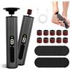 Focenat 2 in 1 Pedicure Elettrico Professionale Piedi, Calli Piedi Rimozione Elettrico con Display LCD, 9 Velocità Regolabile, Lima Elettrica per Piedi per Pelle Morta e Tacchi Incrinati (Grigio)