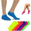 GX GARGIX CALZINI FANTASMINI UOMO DONNA ALLA CAVIGLIA IN COTONE COLORATI FLUO DAL 35 AL 46 (IT, Numero, 35, 40, Regular, Regular, 60 PAIA FLUO)