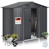 KESSER® Casetta per attrezzi L in metallo, 3,4 m³ con fondazione | 195 x 131 x 186 cm | 2 porte scorrevoli e fondamenta | capanno per attrezzi | Armadio da giardino | tetto spiovente