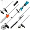 tivekeo Utensile multifunzione 4 in 1, tagliasiepi, motosega, trimmer, tosaerba, compatibile con batteria Makita 18 V Max (senza batteria)