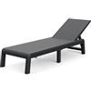 Keter Palma Lettino Prendisole Pieghevole da Esterno, Ideale per Giardino e Terrazzo, 187,5x58x29H cm, Colore Grafite