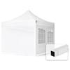 TOOLPORT Gazebo Pieghevole Giardino 3x3m - 4 Laterali (con finestre) Telo 700N Poliestere Idrorepellente Padiglione Mercati Sagre Bianco