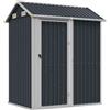 vidaXL Casetta da giardino antracite 192x152,5x237 cm in acciaio zincato