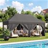 Devoko Gazebo 3x6 Pieghevole con Pareti Laterali, Gazebo con Altezza Regolabile, Telo in Tessuto Oxford Impermeabile, Tenda Robusta e Duratura per Matrimoni, Esterno, Giardini e Feste, Grigio