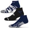 For Bare Feet NCAA Nevada Wolf Pack CAMO BOOM 3 Pack Ankle Sock Team Colors Large