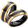 Blue Moon Diamonds Coppia di fedi nuziali, anelli di fidanzamento in ceramica con zirconi per lui e per lei, anelli dell'amicizia | AB3124, 50 - 74, Ceramica