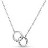 Bling Jewelry Pendente D'Amore Infinito A Doppio Cerchio Per Amicizia Eterna Bff, Collana Con Due Cerchi Intrecciati Per Donne, Madre, Figlia, Coppie. Argento Sterling .925