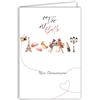 Afie 69-4512 - Biglietto di compleanno Le Vie è bello per uomo, elegante, elegante, con fiocco, motivo: torre Eiffel parigino, scooter, 2 ruote, disco illustrazione, con busta, formato 12 x 17 cm