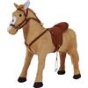 HOMCOM Cavallo a dondolo 330-043, cavallo da equitazione giocattolo, cavallo di peluche, con suono, 85 x 28 x 60 cm
