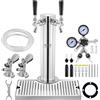 OEM Kit torre di birra VEVOR, kit di conversione della birra con due rubinetti, distributore di birra a torre in acciaio inox con doppio misuratore W21,8 e attacco per fusto A-system, vassoio di raccolta della birra per feste a casa