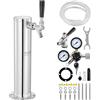 VEVOR Kit torre di spillatura per birra VEVOR, kit di conversione per birra a rubinetto singolo, sistema di spillatura a torre per birra a fusto in acciaio inox con doppio misuratore W21,8 e attacco per fusto S-System per feste a casa