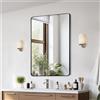 VEVOR specchio da parete specchio per il trucco specchio da bagno 1016 x 762 x 25 mm specchio rettangolare, cornice in lega di alluminio nero con supporto a Z