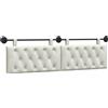 vidaXL Testiera sospesa con luce a LED in velluto color crema